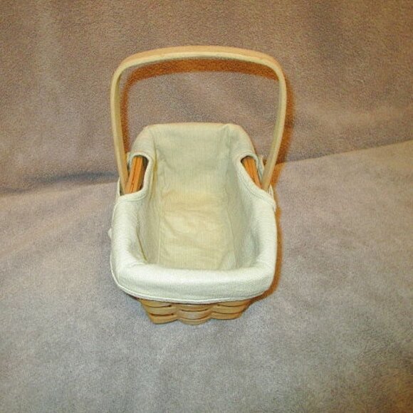 VINTAGE Taskets RENAISSANCE Woven Wood  BASKET With LINER Bread HANDLE Decor - Picture 3 of 11